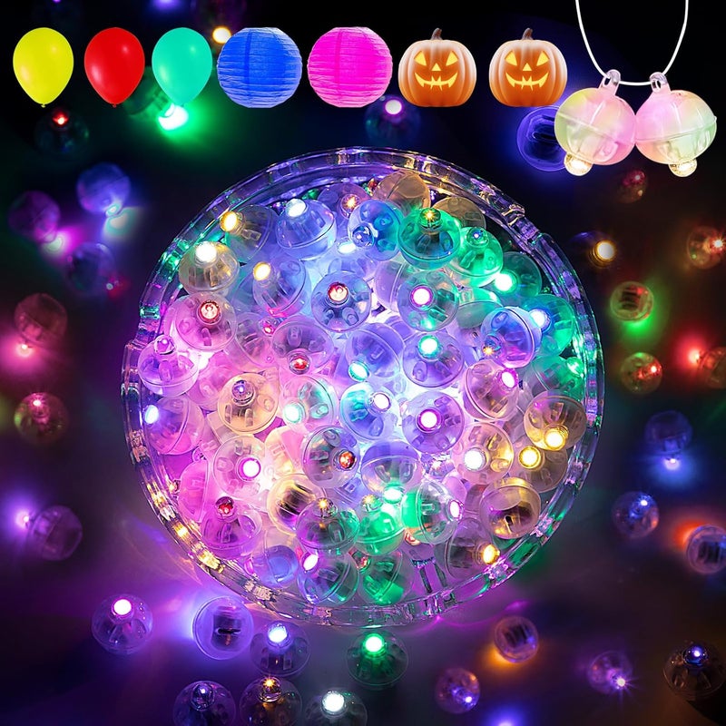 Aogist 200Pcs Multicolor Balloon Lights with Hook,Long Standby Time,Waterproof Mini Light for Birthday Party Wedding Christmas Halloween Easter Decorative (Flash) - Image 1